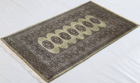 Bokhara Green Hand Knotted 31 X 54 Area Rug 700-156032 Image 2