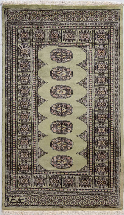 Bokhara Green Hand Knotted 31 X 54 Area Rug 700-156032 Image 0