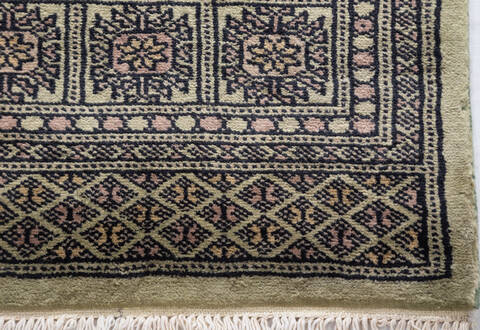 Bokhara Green Hand Knotted 31 X 54 Area Rug 700-156033 Image 2
