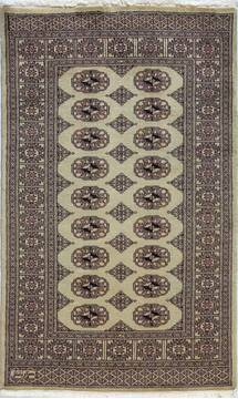 Bokhara Green Hand Knotted 3'3" X 5'1"  Area Rug 700-156034