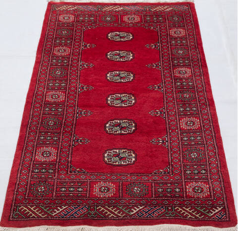 Bokhara Red Hand Knotted 31 X 55 Area Rug 700-156035 Image 1