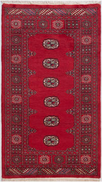 Bokhara Red Hand Knotted 3'1" X 5'5"  Area Rug 700-156035