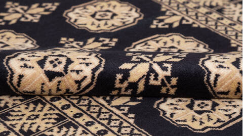 Bokhara Black Hand Knotted 31 X 51 Area Rug 700-156038 Image 7