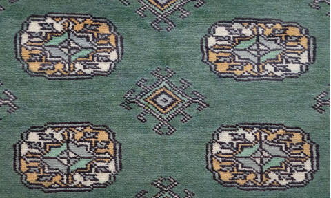 Bokhara Green Hand Knotted 31 X 50 Area Rug 700-156039 Image 6