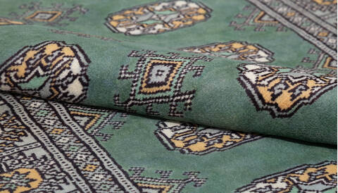 Bokhara Green Hand Knotted 31 X 50 Area Rug 700-156039 Image 7