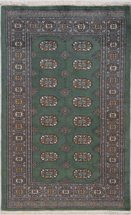 Bokhara Green Hand Knotted 31 X 50 Area Rug 700-156039 Image 0