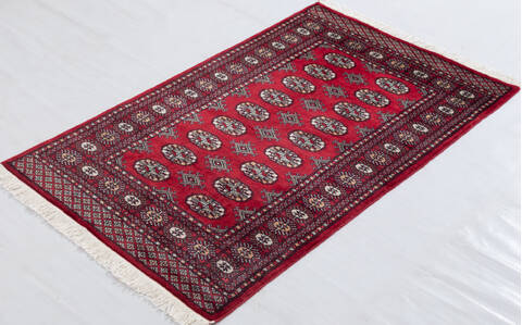 Bokhara Red Hand Knotted 31 X 51 Area Rug 700-156040 Image 2