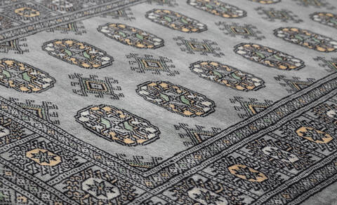 Bokhara Light Gray Hand Knotted 31 X 50 Area Rug 700-156042 Image 3