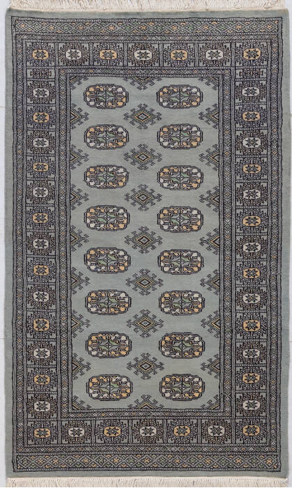 Bokhara Light Gray Hand Knotted 31 X 50 Area Rug 700-156042 Image 0