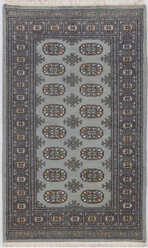 Bokhara Light Gray Hand Knotted 3'1" X 5'0"  Area Rug 700-156042