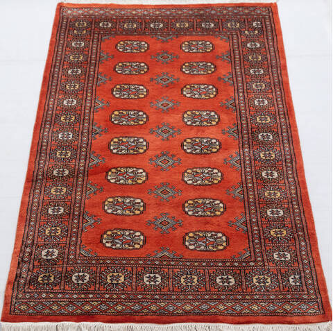 Bokhara Orange Hand Knotted 31 X 52 Area Rug 700-156043 Image 1