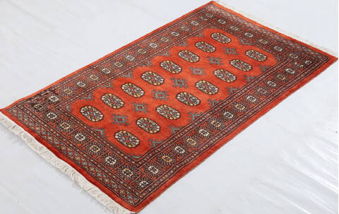 Bokhara Orange Hand Knotted 31 X 52 Area Rug 700-156043 Image 2