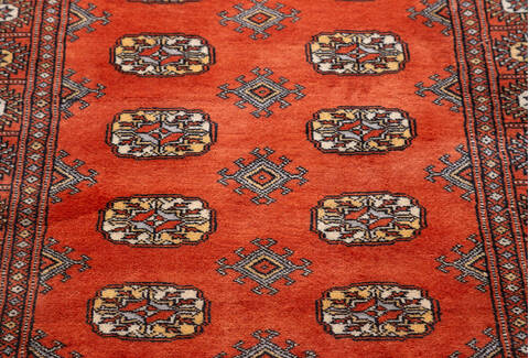 Bokhara Orange Hand Knotted 31 X 52 Area Rug 700-156043 Image 4