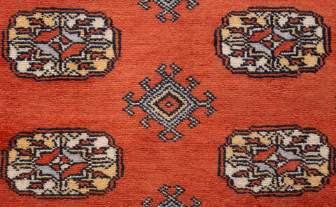 Bokhara Orange Hand Knotted 31 X 52 Area Rug 700-156043 Image 6