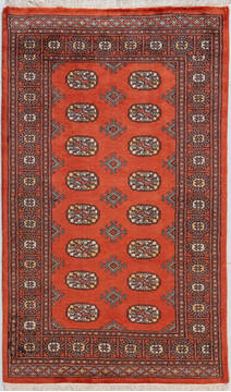 Bokhara Orange Hand Knotted 3'1" X 5'2"  Area Rug 700-156043