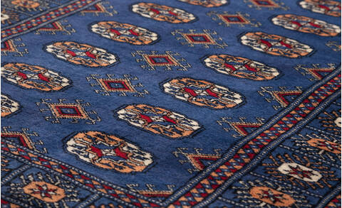 Bokhara Blue Hand Knotted 31 X 50 Area Rug 700-156044 Image 3