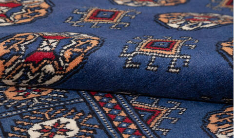 Bokhara Blue Hand Knotted 31 X 50 Area Rug 700-156044 Image 7