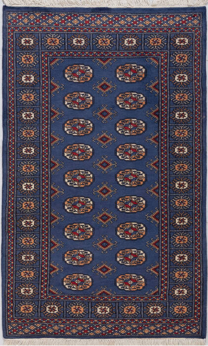Bokhara Blue Hand Knotted 31 X 50 Area Rug 700-156044 Image 0