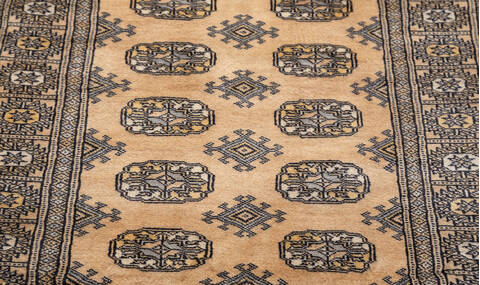 Bokhara Beige Hand Knotted 31 X 411  Area Rug 700-156047 Image 4