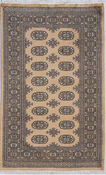 Bokhara Beige Hand Knotted 3'1" X 4'11"  Area Rug 700-156047