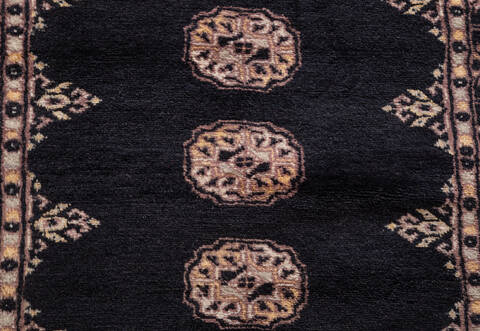 Bokhara Black Runner Hand Knotted 27 X 98 Area Rug 700-156051 Image 6