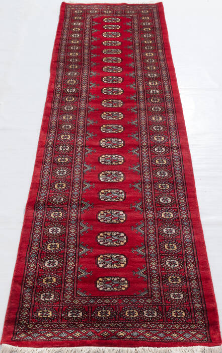 Bokhara Red Runner Hand Knotted 27 X 911 Area Rug 700-156054 Image 1