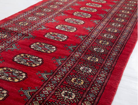 Bokhara Red Runner Hand Knotted 27 X 911 Area Rug 700-156054 Image 4