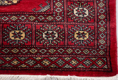 Bokhara Red Runner Hand Knotted 27 X 107 Area Rug 700-156055 Image 4