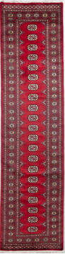 Bokhara Red Runner Hand Knotted 2'7" X 10'7"  Area Rug 700-156055