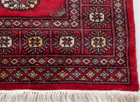 Bokhara Red Runner Hand Knotted 27 X 124 Area Rug 700-156056 Image 4