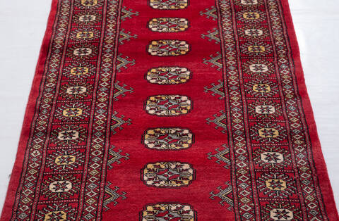 Bokhara Red Runner Hand Knotted 27 X 124 Area Rug 700-156056 Image 5