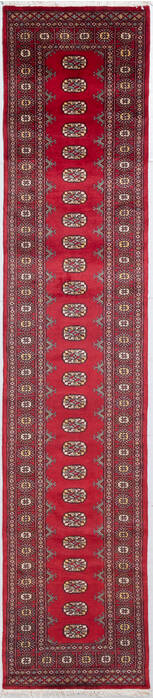 Bokhara Red Runner Hand Knotted 27 X 124 Area Rug 700-156056 Image 0