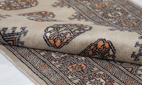Bokhara Light Gray Runner Hand Knotted 27 X 99 Area Rug 700-156057 Image 7