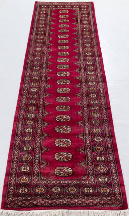 Bokhara Red Runner Hand Knotted 28 X 100 Area Rug 700-156058 Image 1
