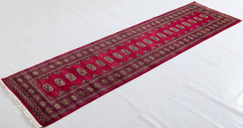 Bokhara Red Runner Hand Knotted 28 X 100 Area Rug 700-156058 Image 2