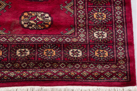 Bokhara Red Runner Hand Knotted 28 X 100 Area Rug 700-156058 Image 5