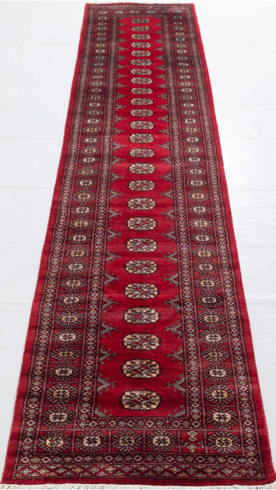 Bokhara Red Runner Hand Knotted 27 X 1111 Area Rug 700-156059 Image 1