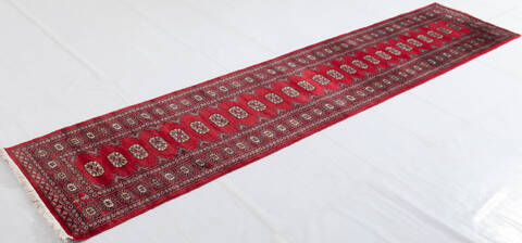 Bokhara Red Runner Hand Knotted 27 X 1111 Area Rug 700-156059 Image 2
