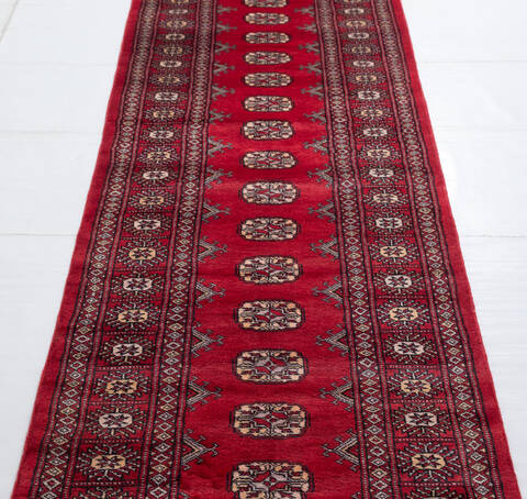 Bokhara Red Runner Hand Knotted 27 X 1111 Area Rug 700-156059 Image 3
