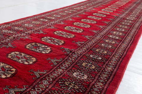 Bokhara Red Runner Hand Knotted 27 X 1111 Area Rug 700-156059 Image 4