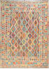 Kilim Beige Hand Knotted 104 X 141 Area Rug 700-156060 Thumb 0