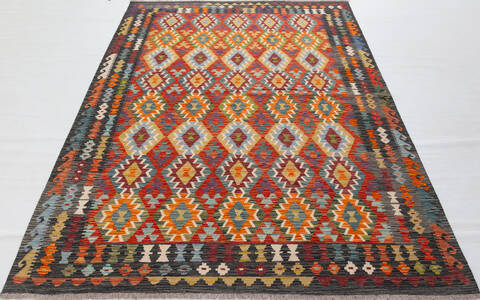 Kilim Black Hand Knotted 611 X 97 Area Rug 700-156061 Image 1