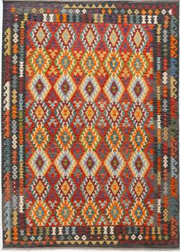 Kilim Black Hand Knotted 6'11" X 9'7"  Area Rug 700-156061