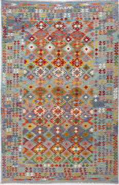 Kilim Light Gray Hand Knotted 6'7" X 10'1"  Area Rug 700-156062