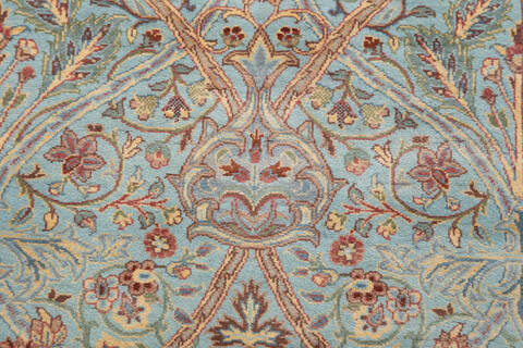 Pak-Persian Light Blue Runner Hand Knotted 27 X 104 Area Rug 700-156064 Image 6