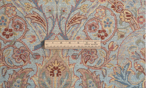 Pak-Persian Light Blue Runner Hand Knotted 27 X 104 Area Rug 700-156064 Image 8