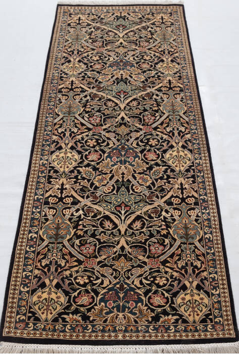 Pak-Persian Black Runner Hand Knotted 27 X 80 Area Rug 700-156065 Image 1
