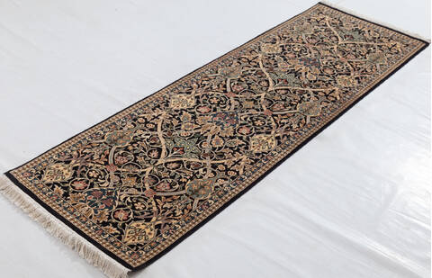 Pak-Persian Black Runner Hand Knotted 27 X 80 Area Rug 700-156065 Image 2