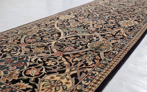 Pak-Persian Black Runner Hand Knotted 27 X 80 Area Rug 700-156065 Image 3