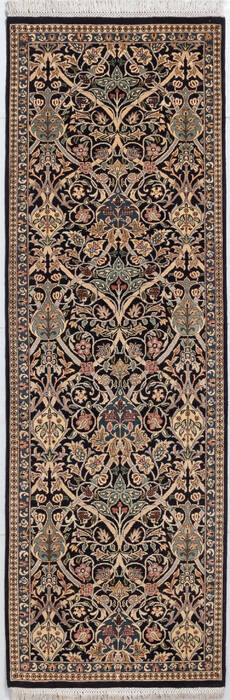 Pak-Persian Black Runner Hand Knotted 27 X 80 Area Rug 700-156065 Image 0